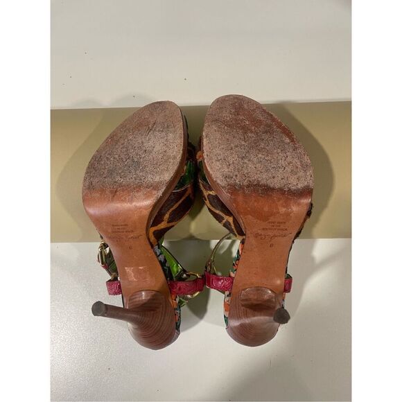 Sergio Zelcer Animal Print Sandals Size 8 - Picture 9 of 9
